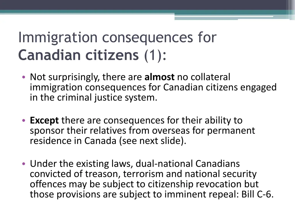immigration consequences for canadian citizens 1