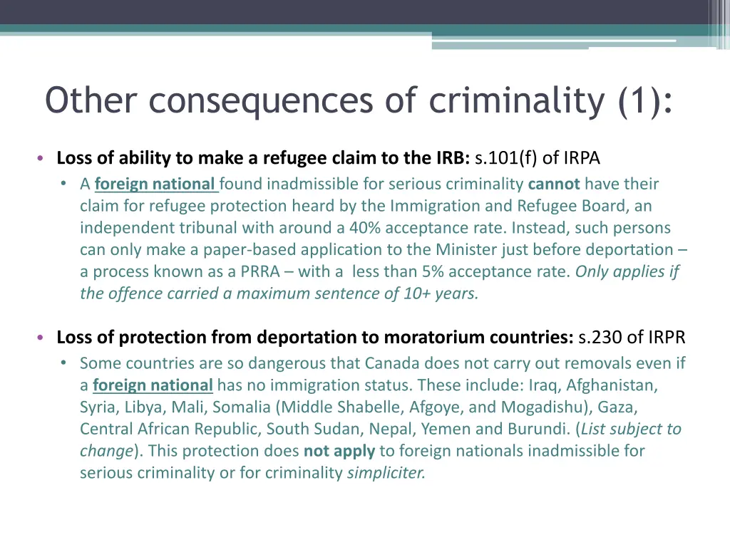 other consequences of criminality 1