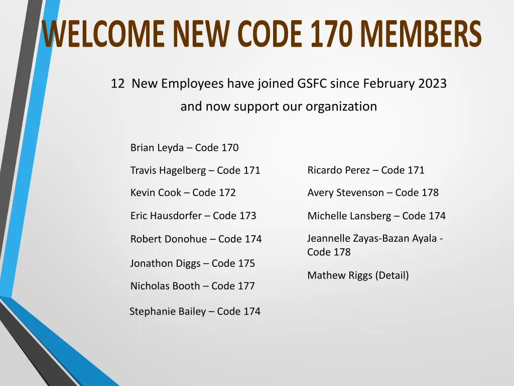 12 new employees have joined gsfc since february