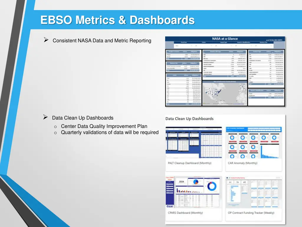 ebso metrics dashboards