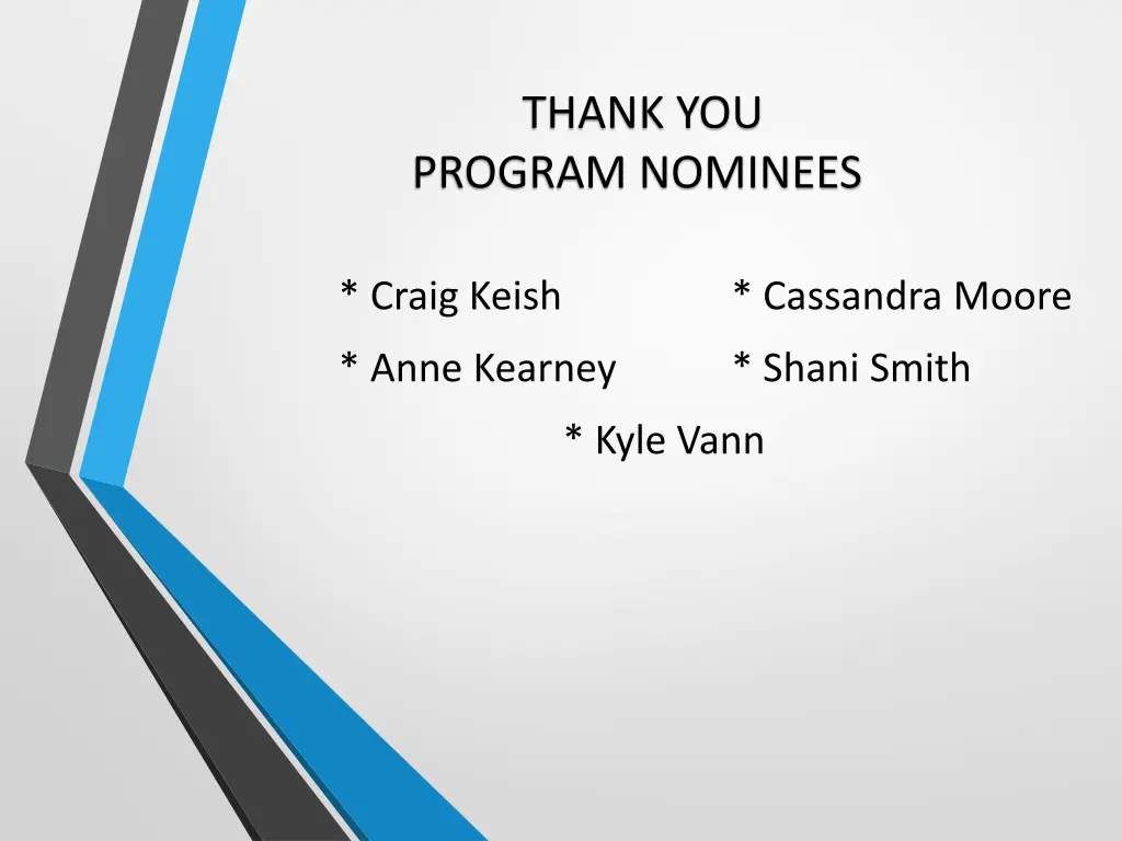 thank you program nominees
