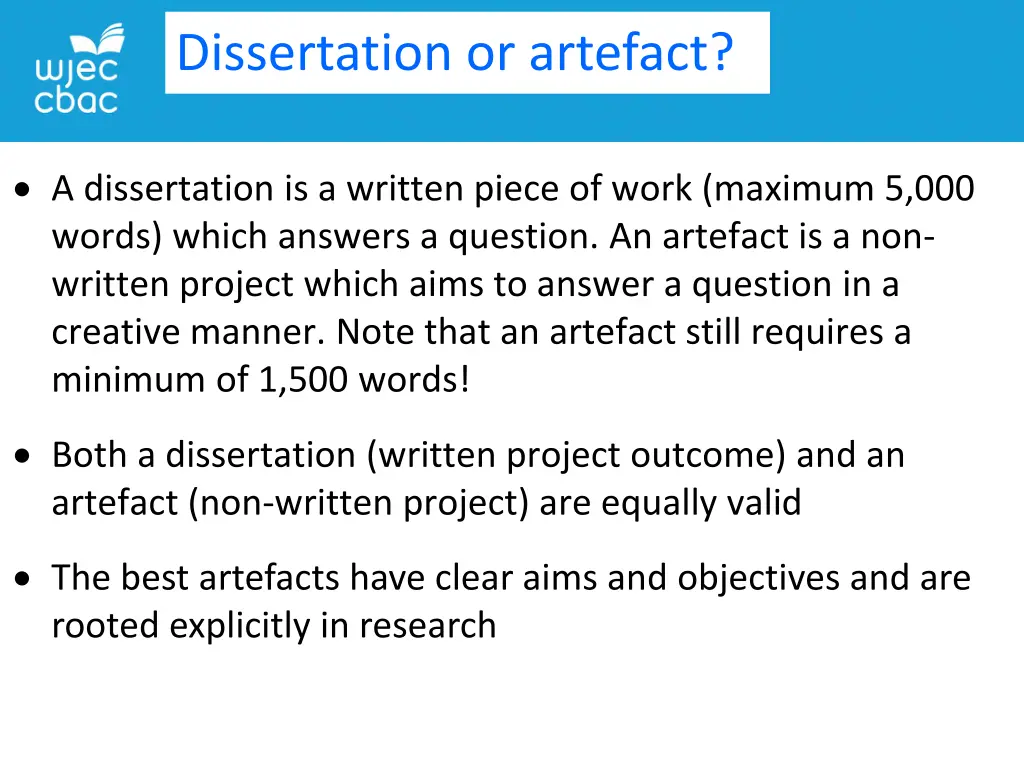 dissertation or artefact