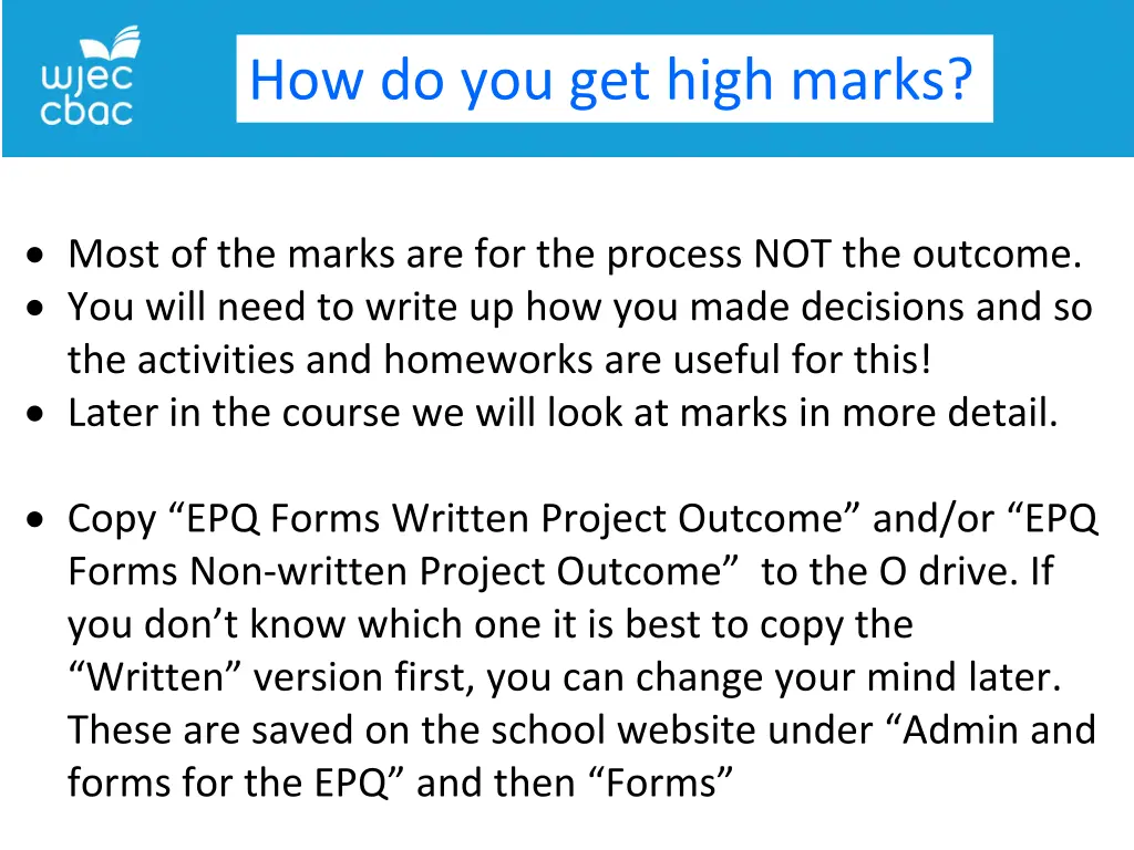 how do you get high marks