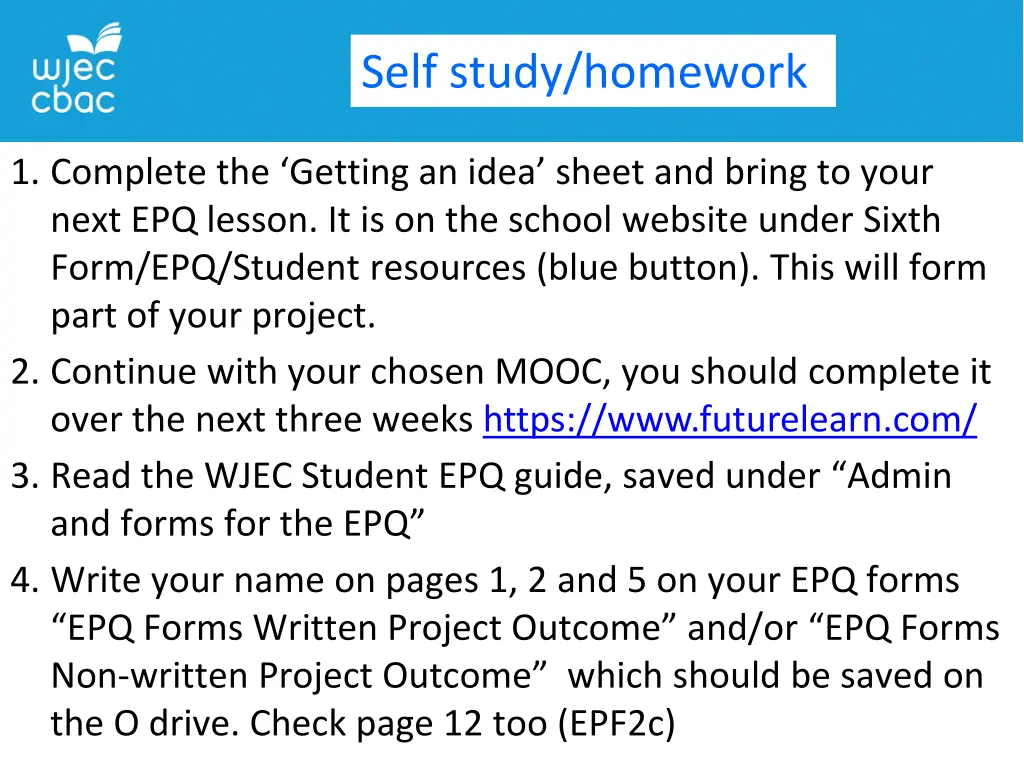 self study homework