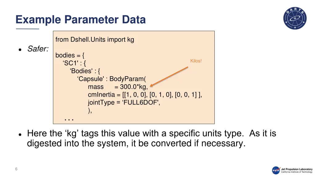 example parameter data 1