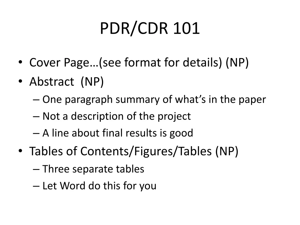 pdr cdr 101 2