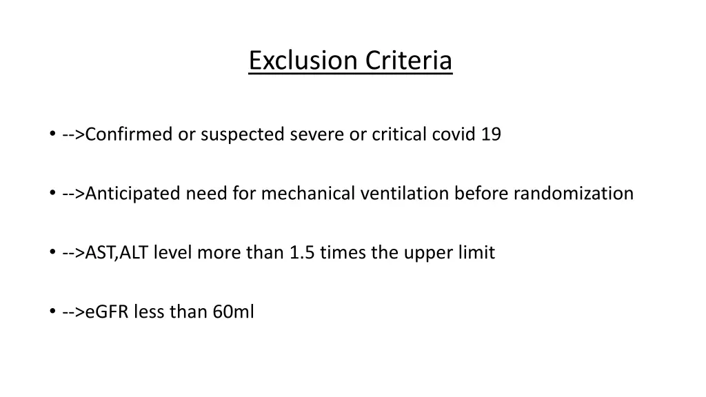 exclusion criteria