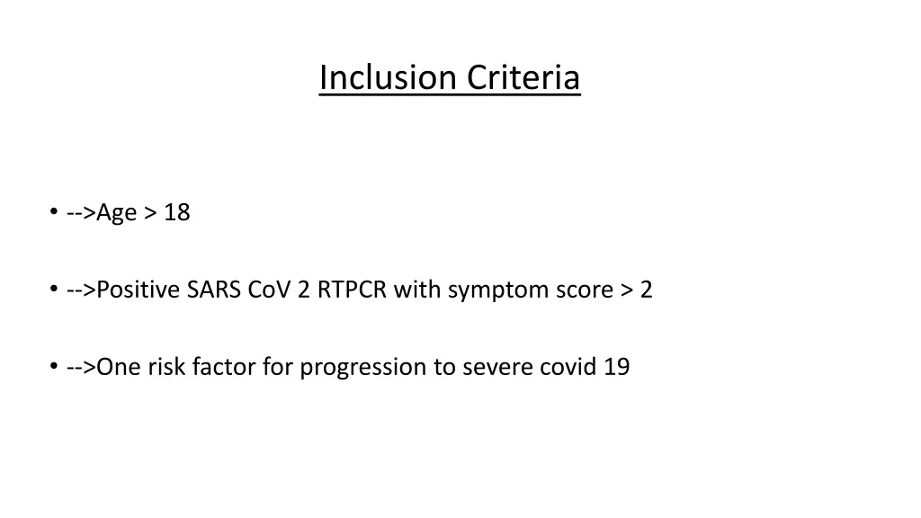 inclusion criteria
