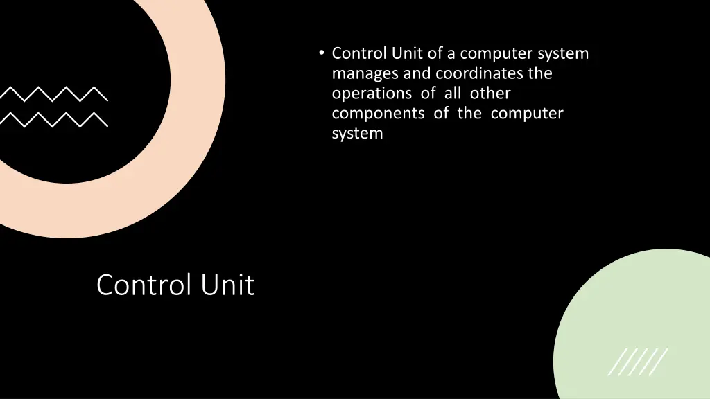 control unit of a computer system manages