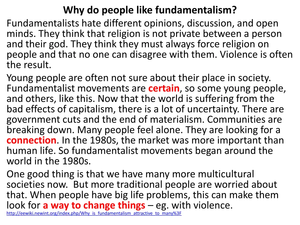 why do people like fundamentalism fundamentalists 1