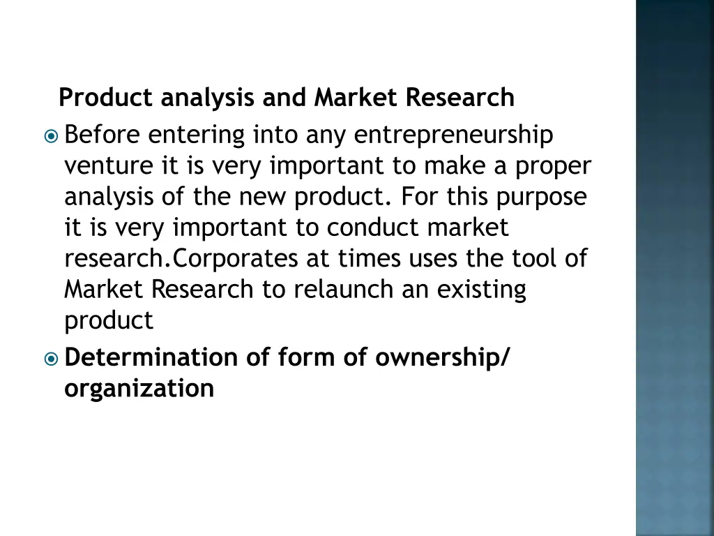 product analysis and market research before