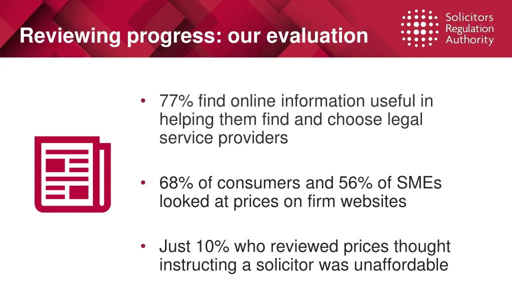 reviewing progress our evaluation