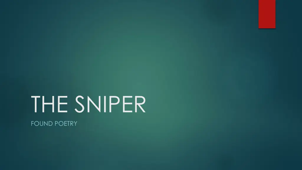 the sniper found poetry