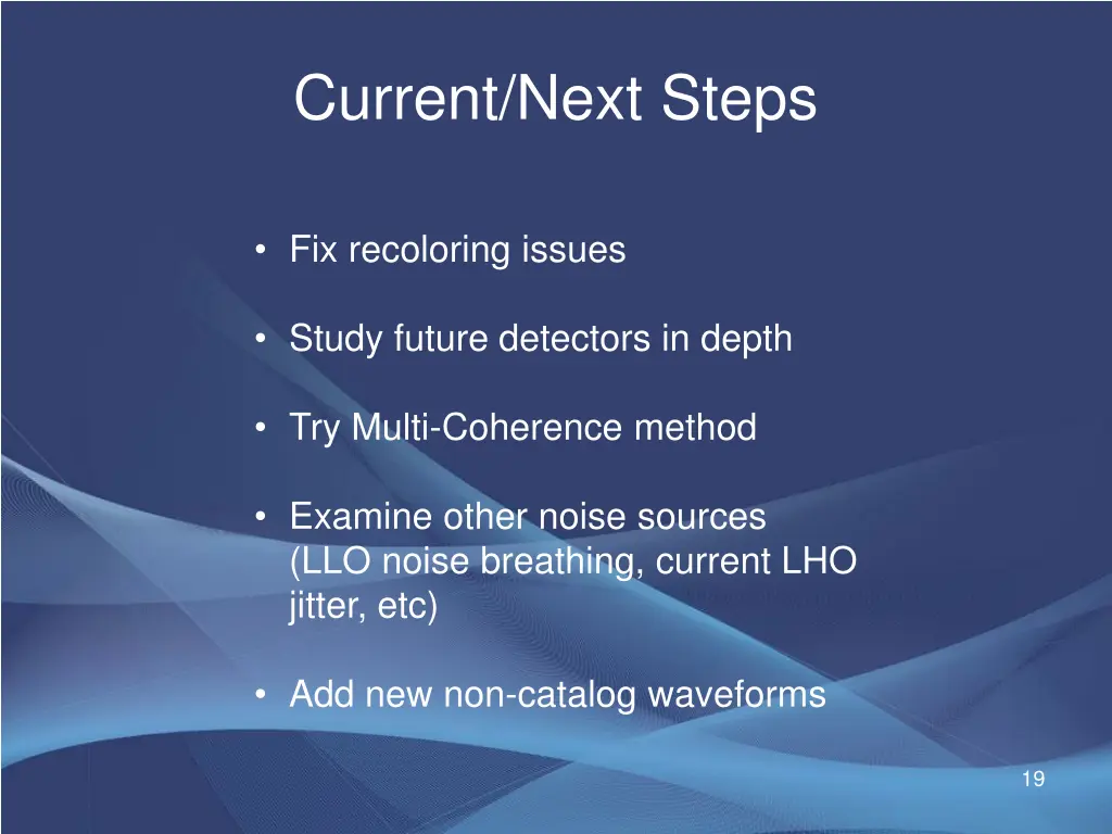 current next steps