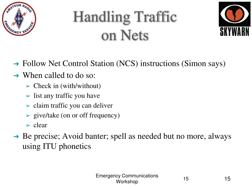 handling traffic on nets