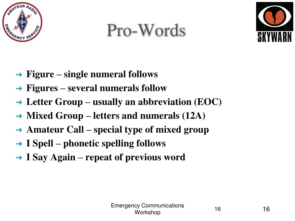 pro words