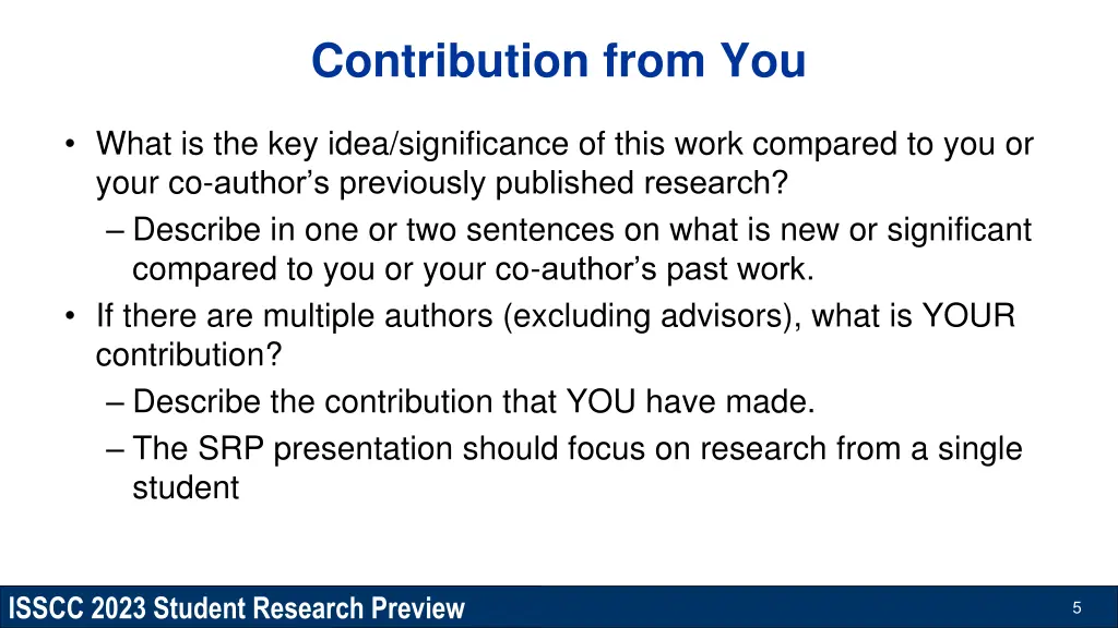 contribution from you