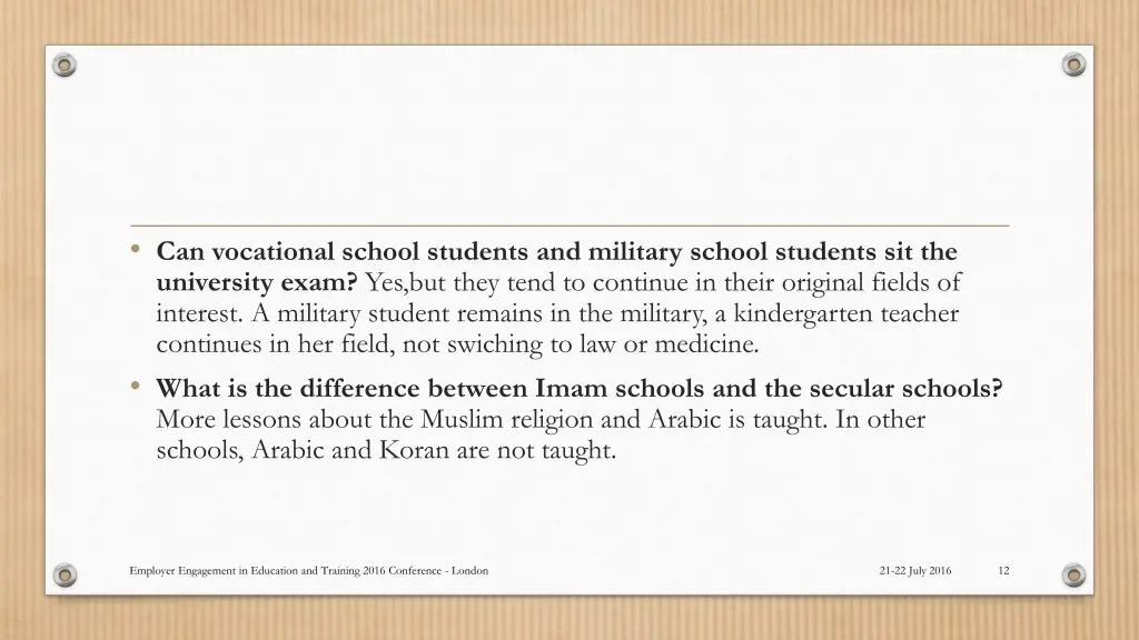 can vocational school students and military