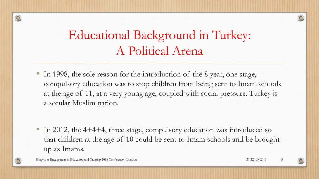 educational background in turkey a political arena 1