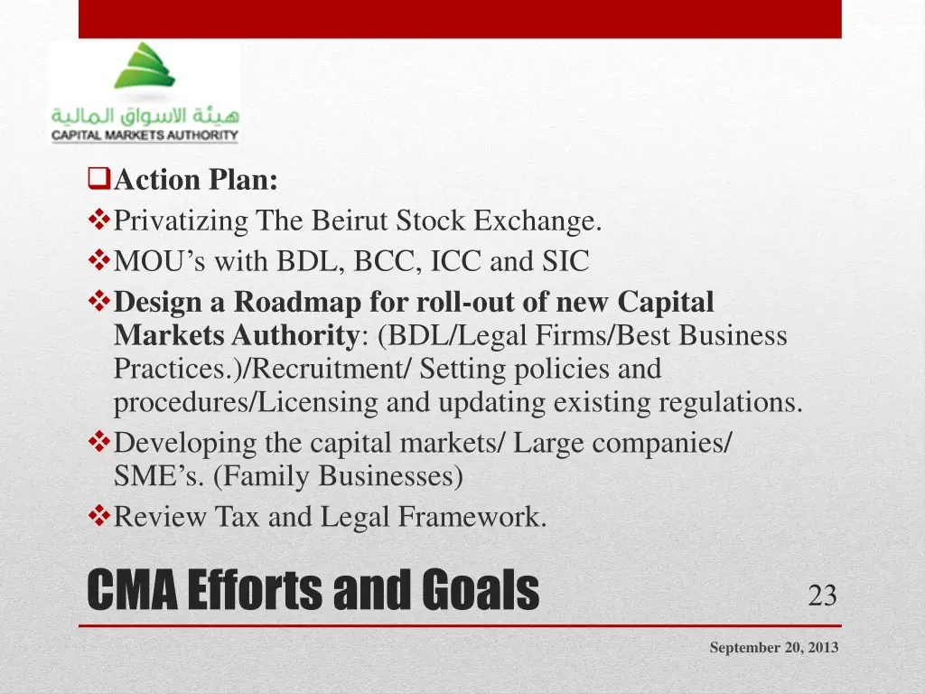 action plan privatizing the beirut stock exchange