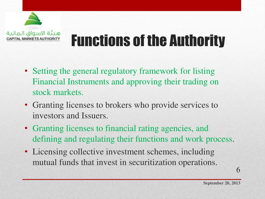 functions of the authority 3
