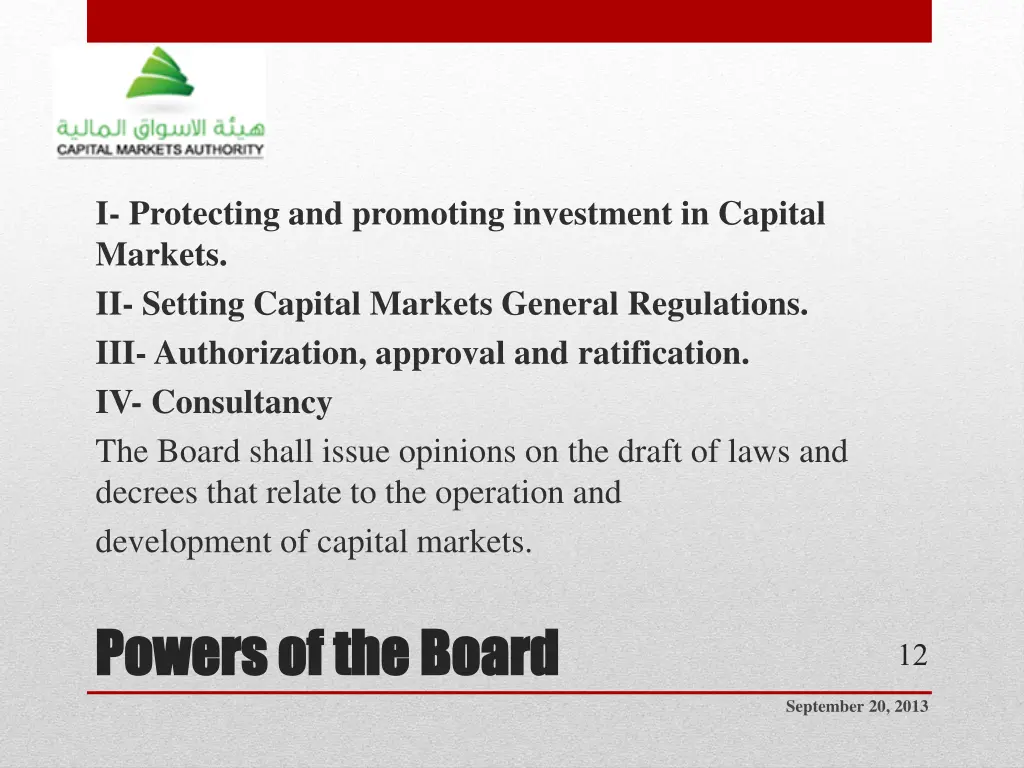 i protecting and promoting investment in capital