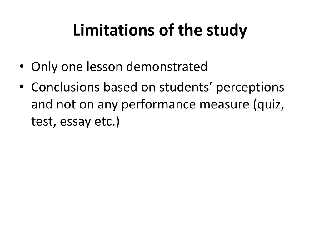 limitations of the study