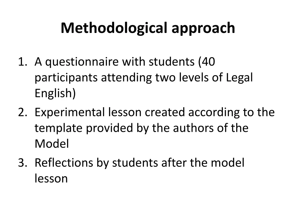 methodological approach