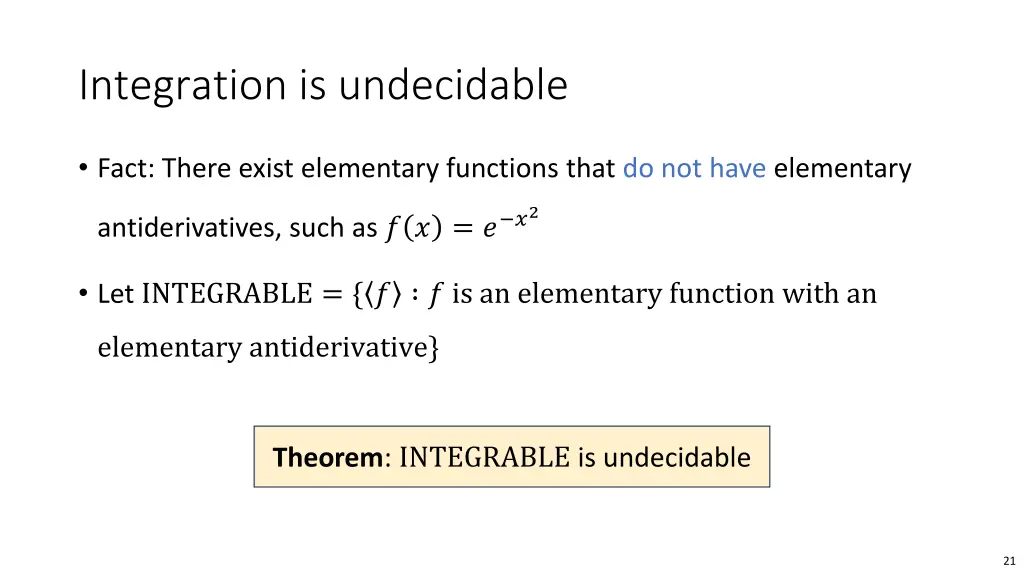 integration is undecidable