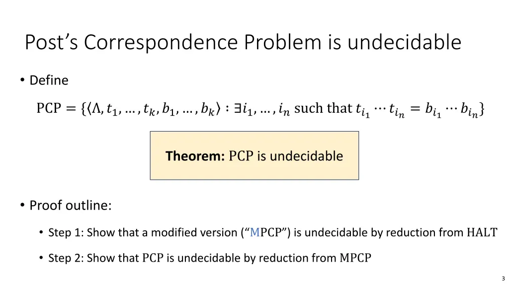 post s correspondence problem is undecidable