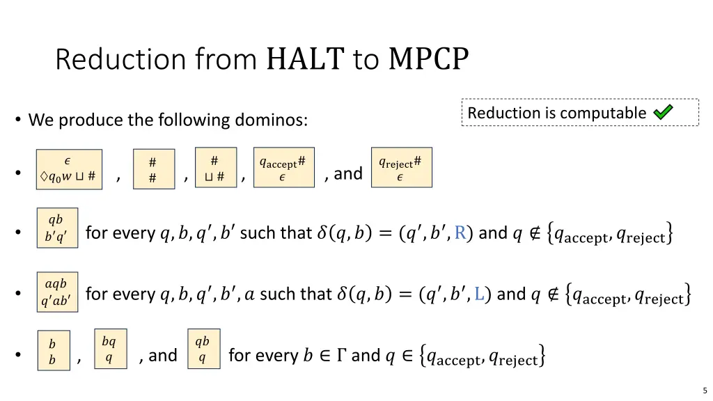 reduction from halt to mpcp