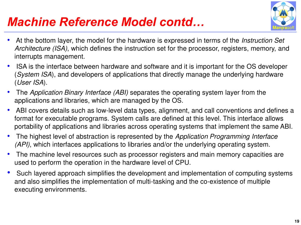 machine reference model contd