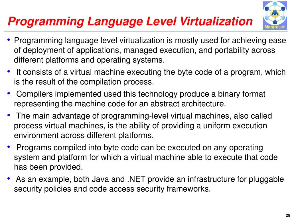 programming language level virtualization