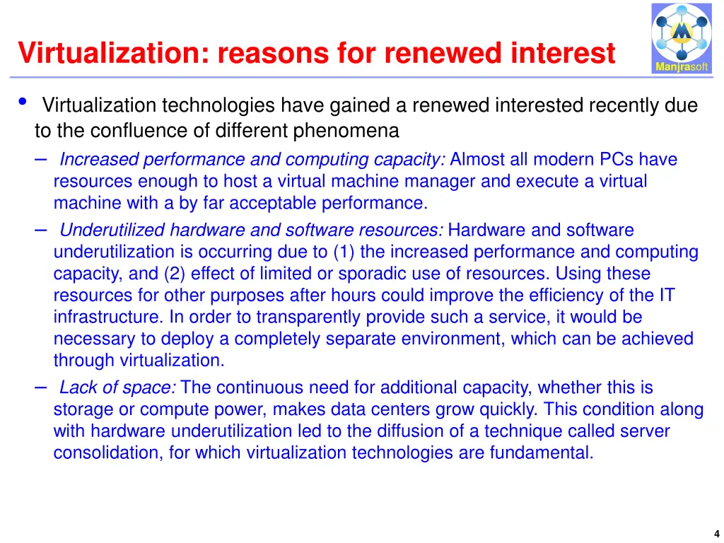 virtualization reasons for renewed interest