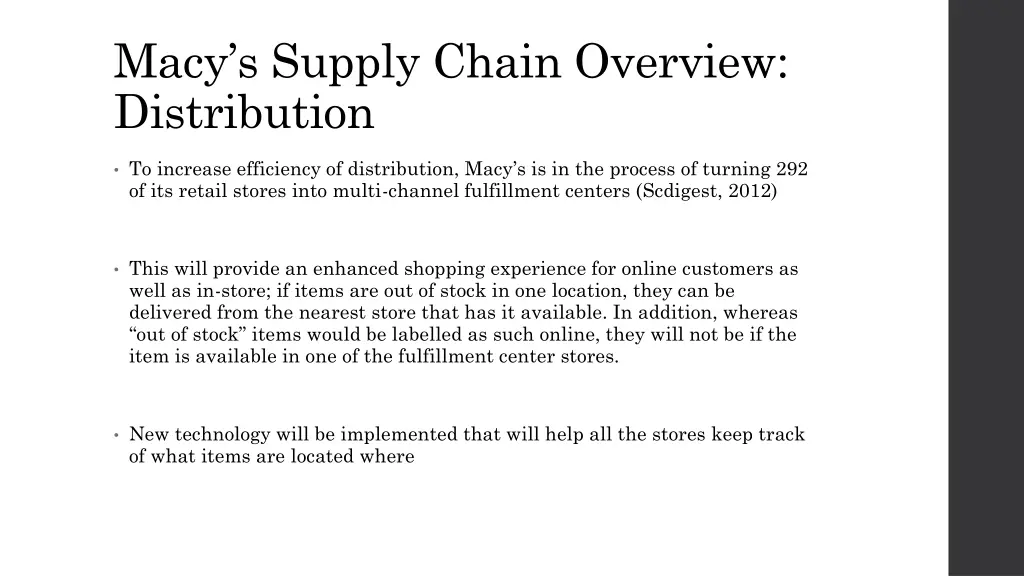 macy s supply chain overview distribution