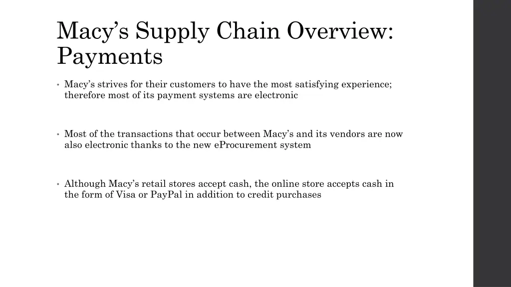 macy s supply chain overview payments