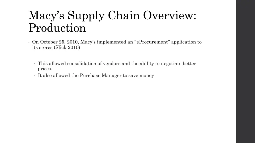macy s supply chain overview production