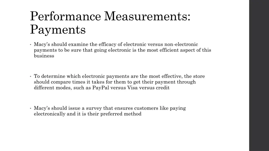 performance measurements payments