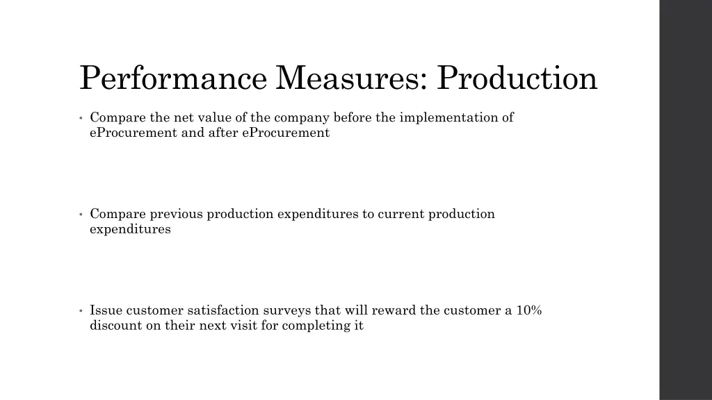 performance measures production