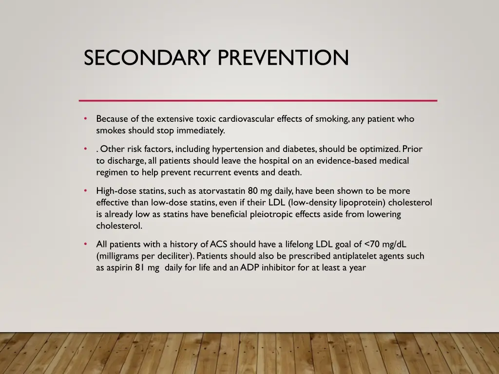 secondary prevention