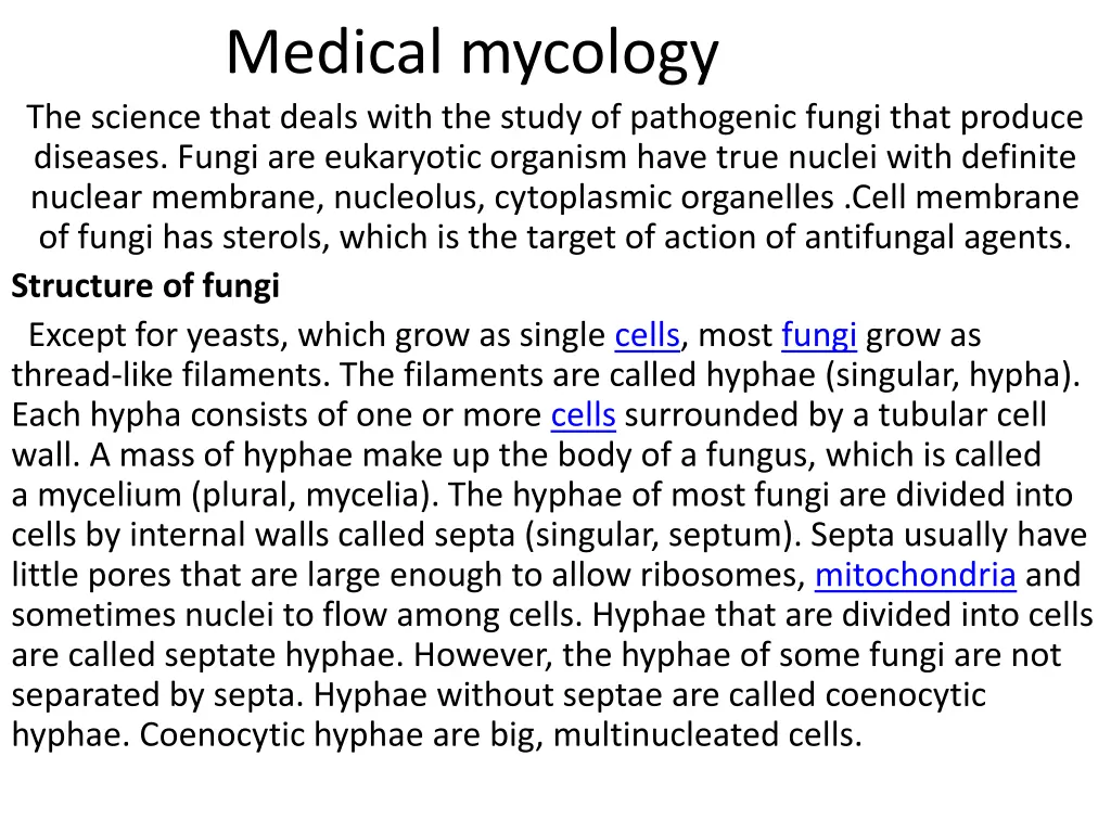 medical mycology the science that deals with