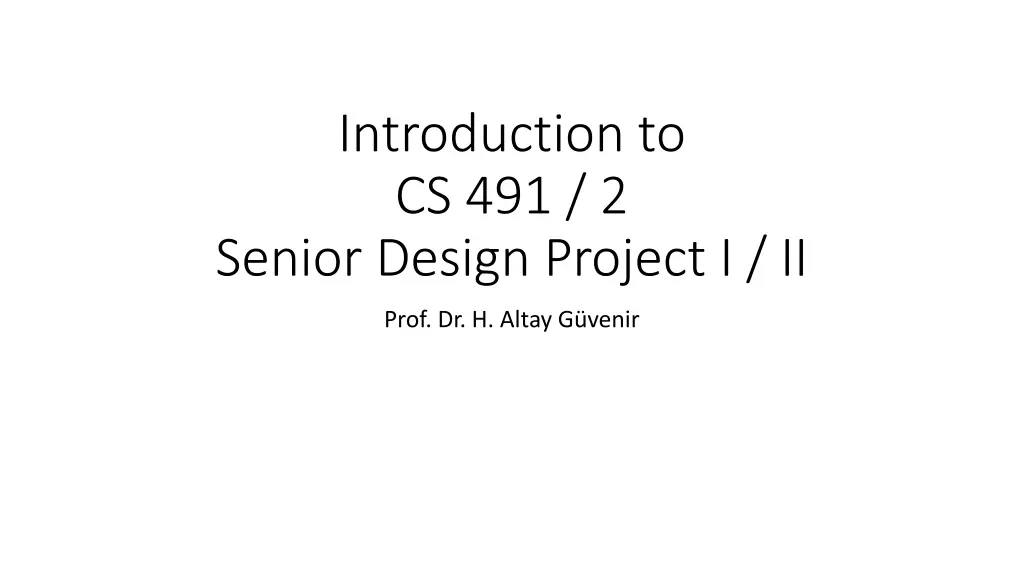 introduction to cs 491 2 senior design project
