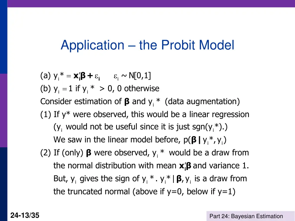 application the probit model