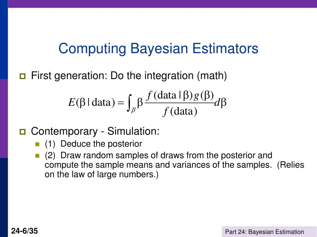 computing bayesian estimators