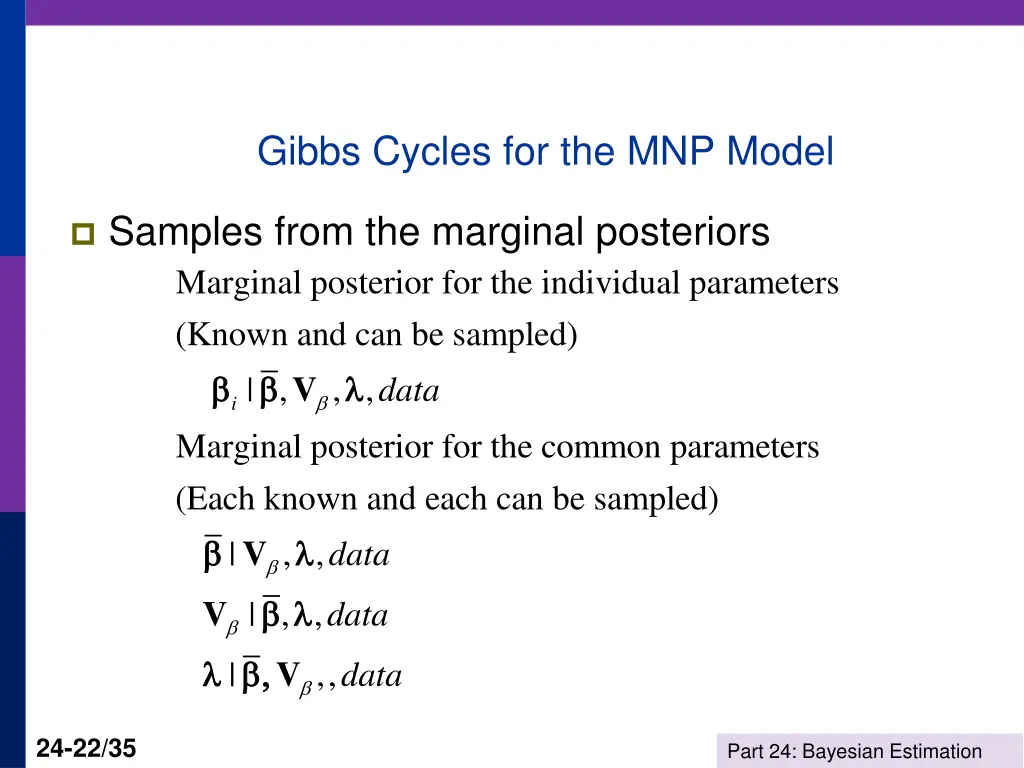 gibbs cycles for the mnp model
