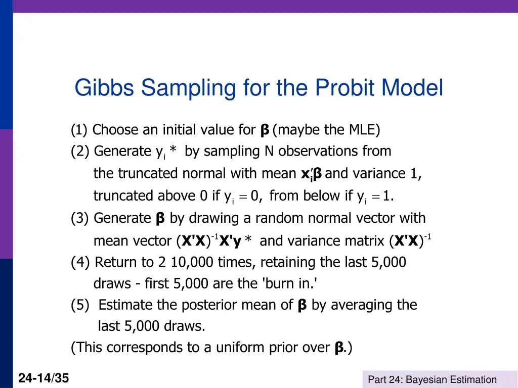 gibbs sampling for the probit model