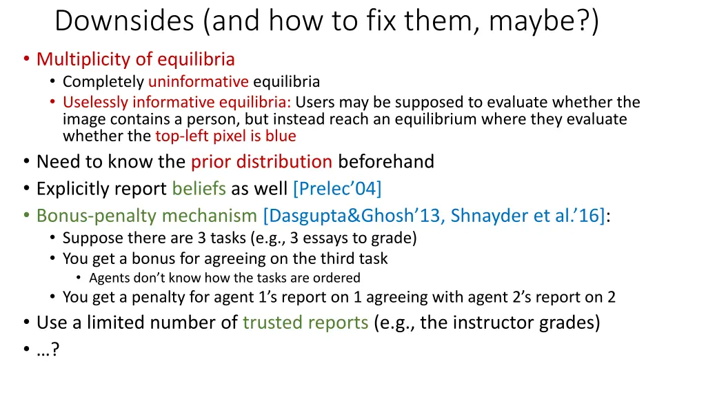 downsides and how to fix them maybe multiplicity