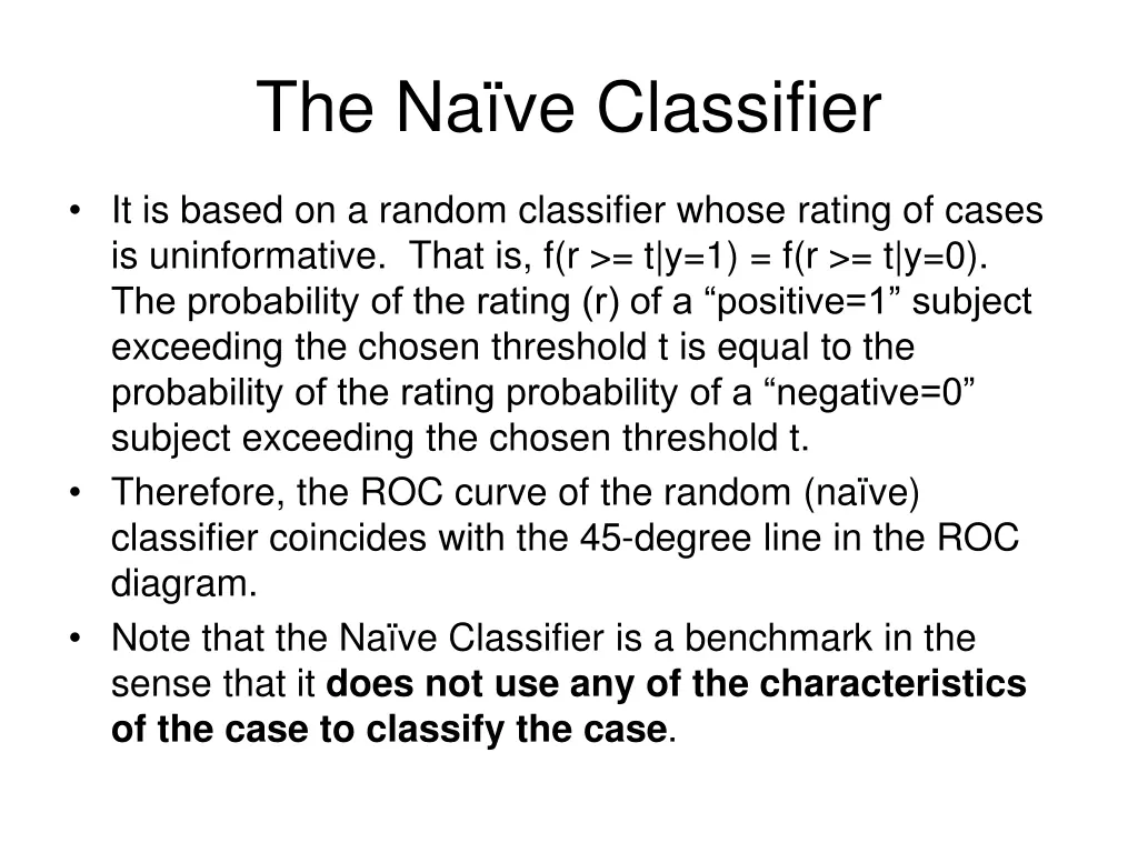 the na ve classifier