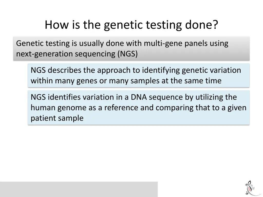 how is the genetic testing done