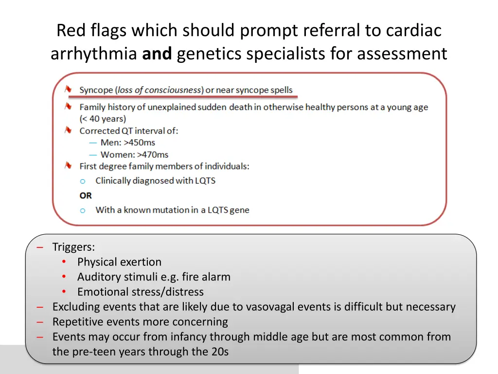 red flags which should prompt referral to cardiac 1